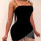 2024 Europe and the United States Bag Buttock Dress Nightclub with Chest Fringe Hot Diamond Suspenders New Style