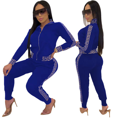 2023 Y2K Women'S Sportswear Set Casual Elegant Maze Pattern Printed Fashion Spring Autumn Women'S Office Two Piece Set New