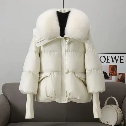 2024 New Loose Ladies Cropped Jacket Winter Woman Parka Overcoat Korean Fashion Female Ultra Light Warm Coat