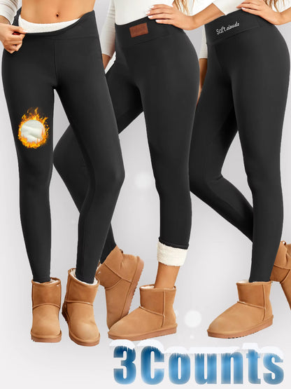 1/3PCS Winter Velvet Leggings of Women Outdoors Prevent Cold Warm Leggings Woman Casual Skinny Stretch Thick Pants Super Warm