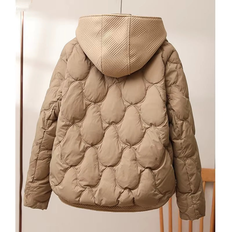 2024 New Winter Jacket Women Warm Parkas Female Fake Two-Piece Long Sleeve Casual Cotton Padded Jacket Hooded Outwear Ladies