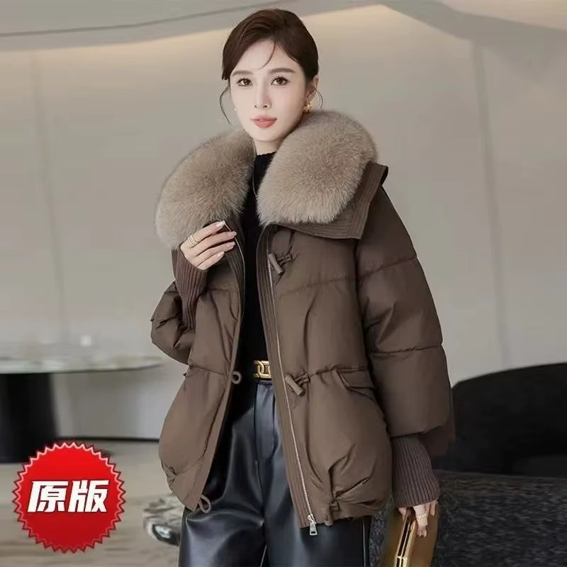 2024 New Loose Ladies Cropped Jacket Winter Woman Parka Overcoat Korean Fashion Female Ultra Light Warm Coat